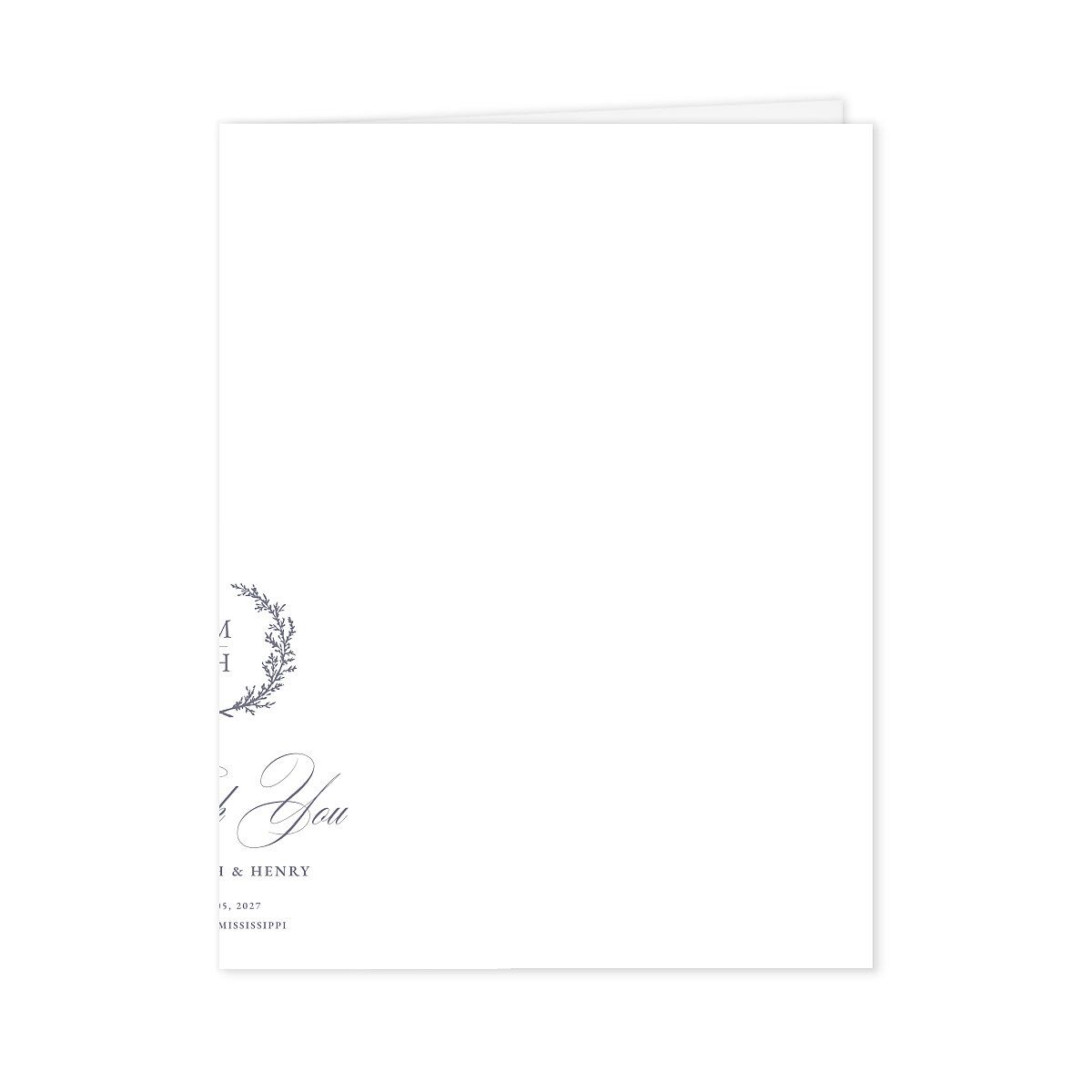 Monogram Branches Thank You Cards