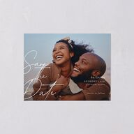 Corner Date Save the Date Petite Cards Pure White Signature smooth Blank No Standard