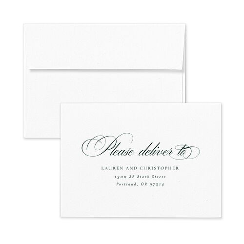 Lasting Frame Response Card Envelopes White Dark Green Return Address Signature Standard
