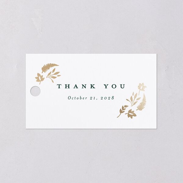Rustic Kingdom Favor Gift Tags Gold Dark Green Signature