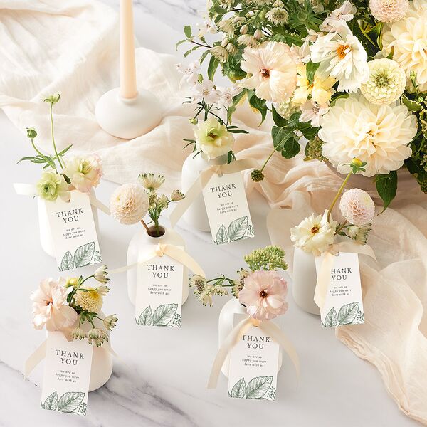 Botanical Frame Favor Gift Tags Hunter Green Signature