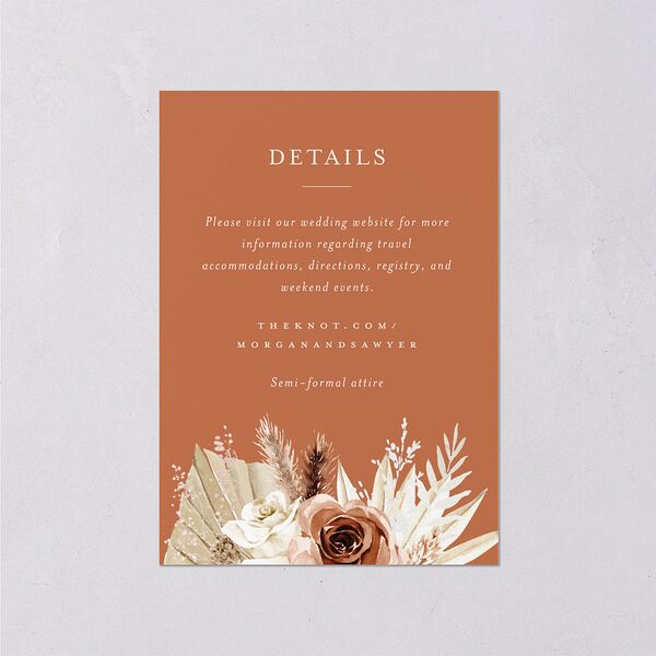 Western Floral Wedding Event Detail Cards Terracotta Signature Standard