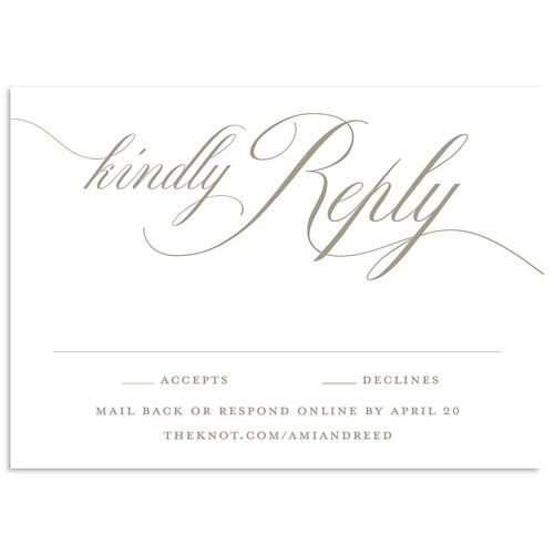 Grand Calligraphy Wedding Response Cards Fawn Signature Standard