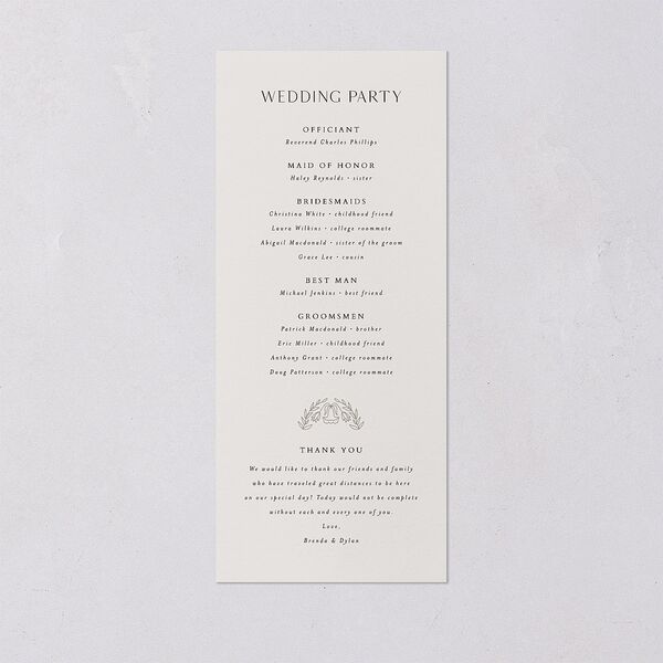 Ornate Regency Wedding Programs Gold Bisque Signature