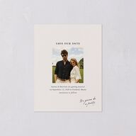 Elegant Editorial Page Save the Date Petite Cards Champagne Signature smooth Blank No Standard