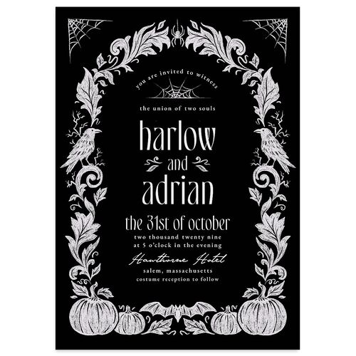 Spooky Halloween Nouveau Wedding Invitations Licorice Signature Blank Standard No