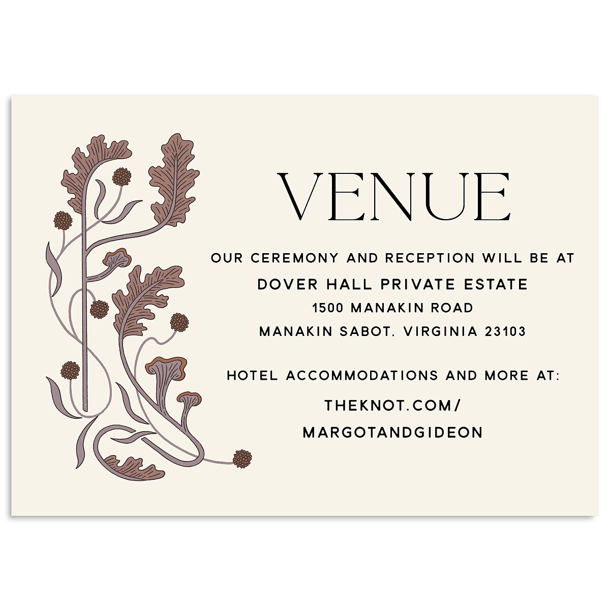 Climbing Leaves Wedding Enclosure Cards