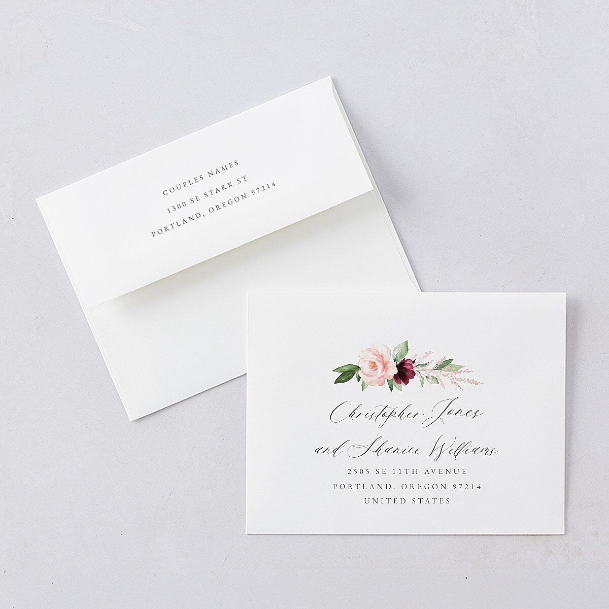 Beloved Floral Save the Date Petite Card Envelopes — view 5