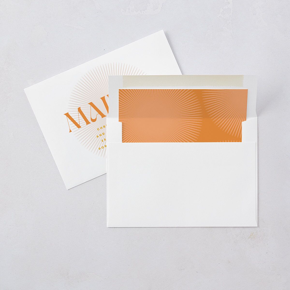 Retro Sunburst Wedding Invitations Pumpkin Signature Blank No Standard
