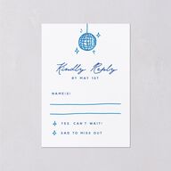 Hand Drawn Cake Wedding Response Cards French Blue Signature