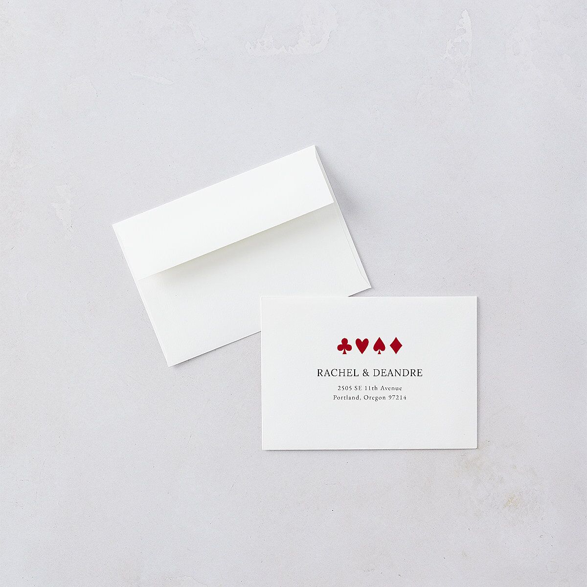 Las Vegas Playing Card Wedding Response Cards Jewel Red Signature Standard
