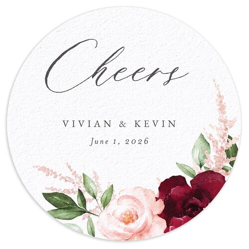 Beloved Floral Coasters Dark Berry Cardboard Circle