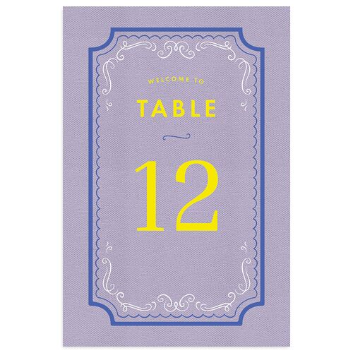 Cinematic Table Numbers Lilac Signature