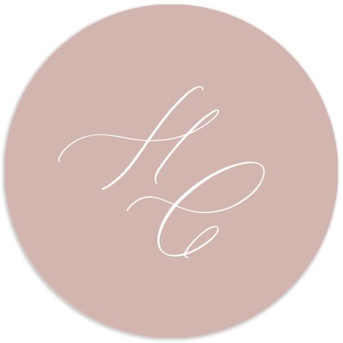 Luxury Floral Wedding Stickers Desert Rose Circle