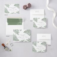 Botanical Frame Save the Date Petite Cards Hunter Green Signature smooth Blank No Standard