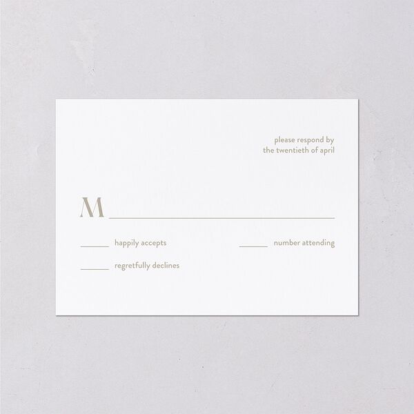 Checked Wedding Response Cards Taupe Signature Standard