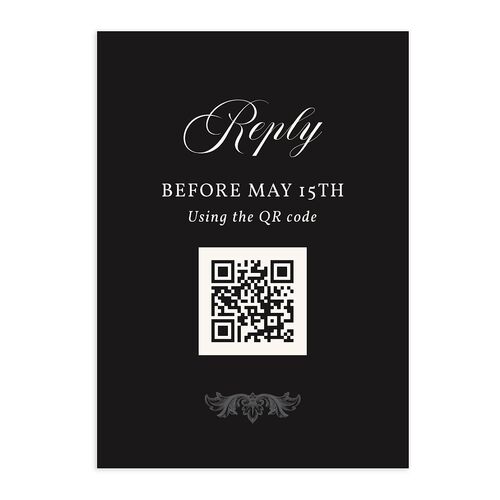 Vintage Regency Monogram Frame QR Code RSVP Cards Midnight Signature Standard