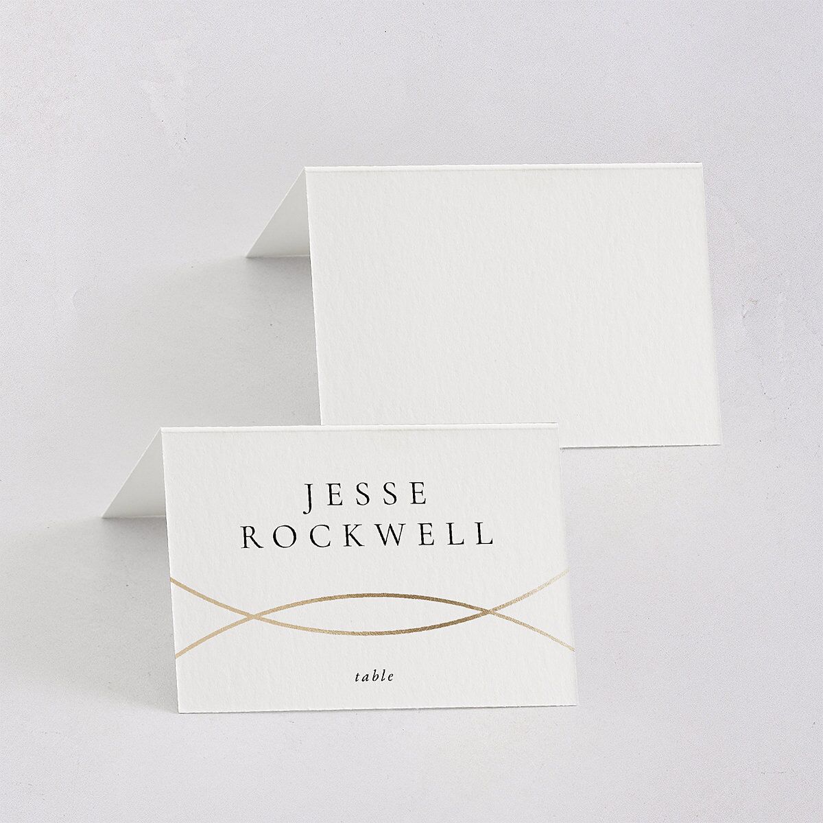 Minimal Rings Place Cards Gold Pure White Signature