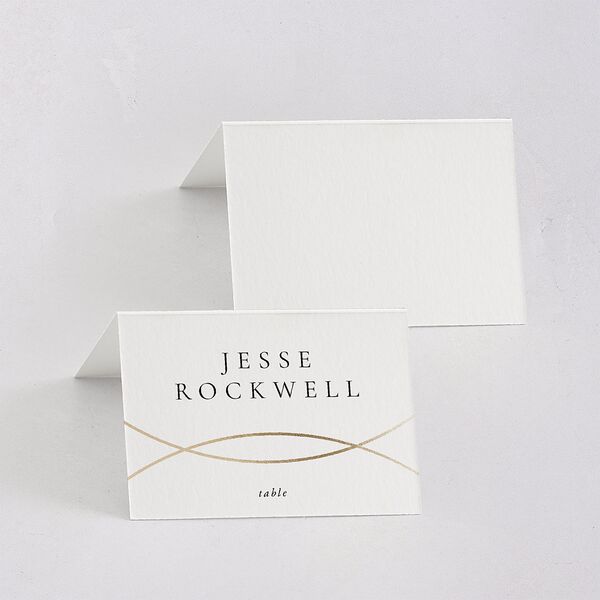 Minimal Rings Place Cards Gold Pure White Signature
