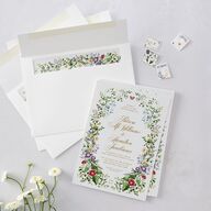 Opulent Garden Wedding Invitations Scottish Green Signature Blank No Standard