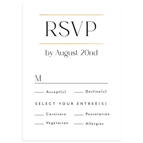 Estate Wedding Response Cards Gold Licorice Signature Standard