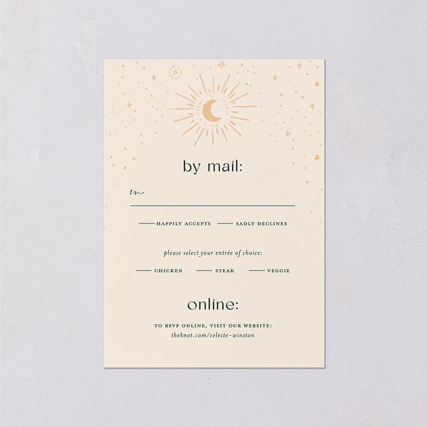 Celestial Galaxy Wedding Response Cards Dark Emerald Signature Standard