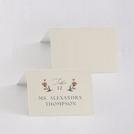 Flora Garden Border Place Cards Moody Blue Signature