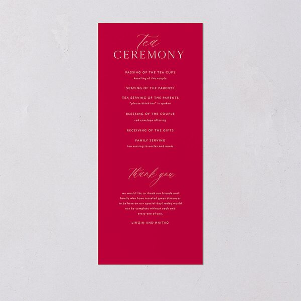 Chinese Phoenix Fenghuang Wedding Programs Rose Pink Signature