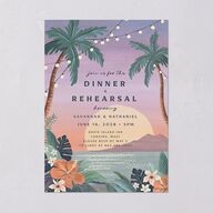 Vintage Island Rehearsal Dinner Invitations Rose Gold Signature Blank Standard