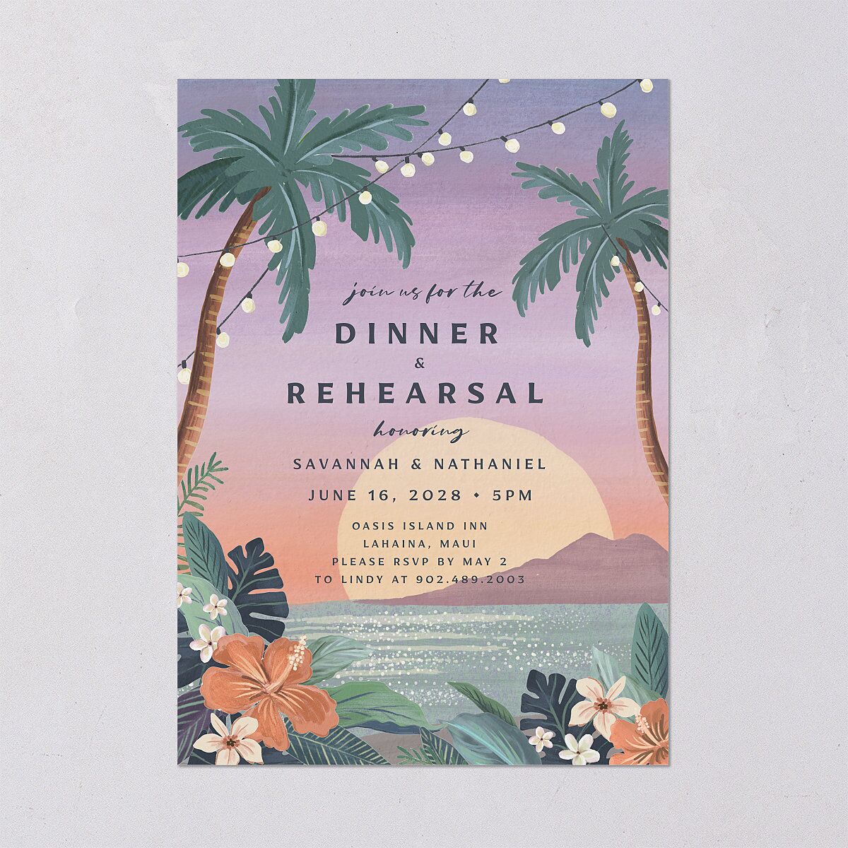 Vintage Island Rehearsal Dinner Invitations — view 2