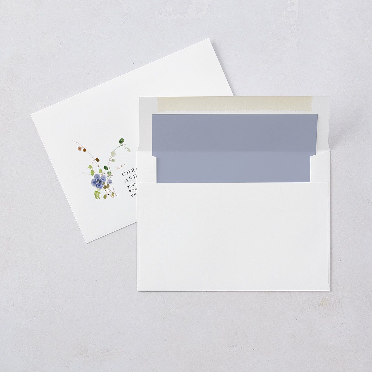 Delicate Wildflower Wedding Invitations Pure White Signature Blank No Standard