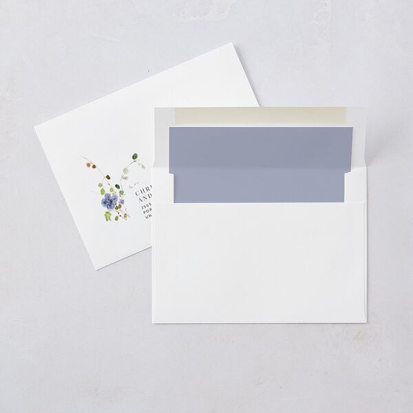 Delicate Wildflower Wedding Invitations Pure White Signature Blank No Standard