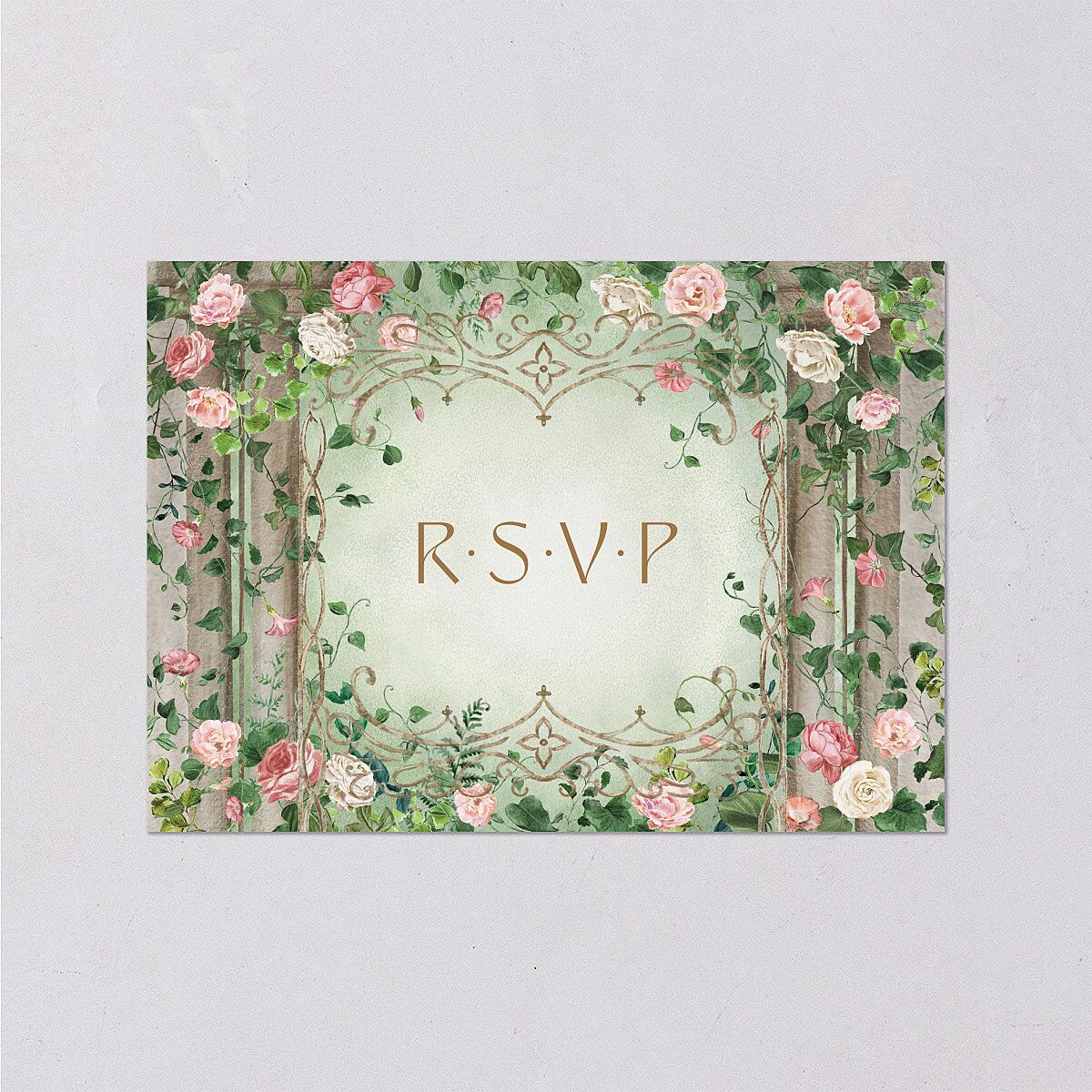 Fairytale Garden Wedding Response Cards Sage Signature Standard