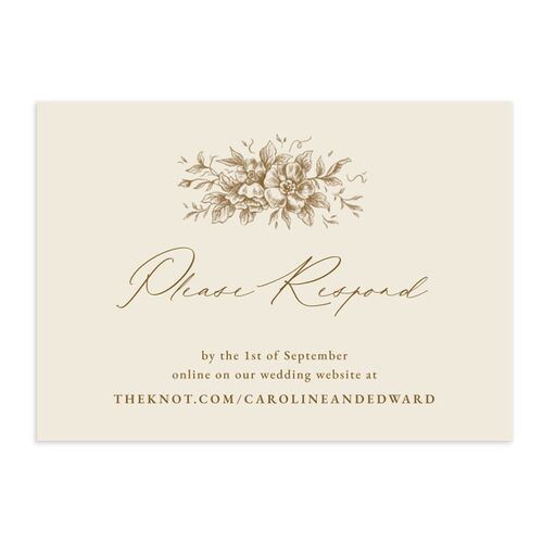 Antique Victorian Botanical URL RSVP Cards Driftwood Signature Standard