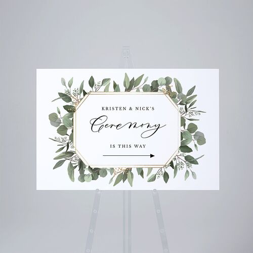 Eucalyptus Frame Standard Direction Sign Large Pure White Standard Indoor Foam Core L Direction