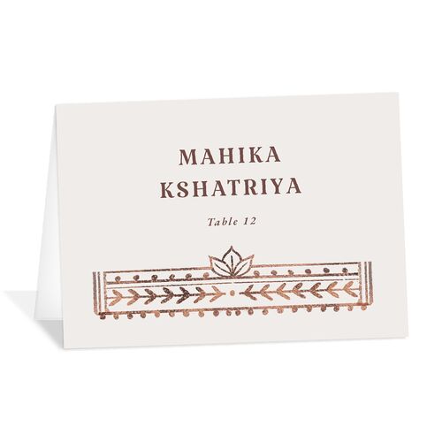 Indian Painted Henna Place Cards Chestnut Signature