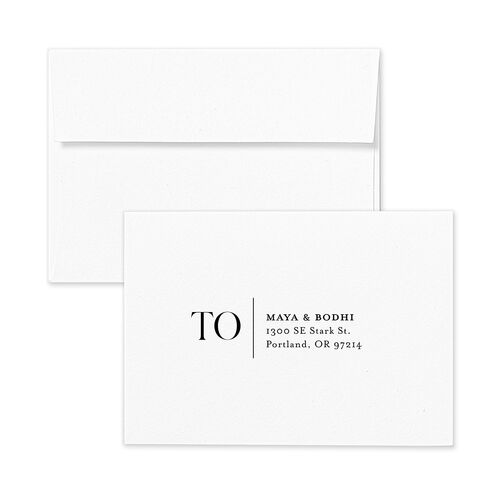 Monogram Portrait Response Card Envelopes White Pure White Return Address Signature Standard