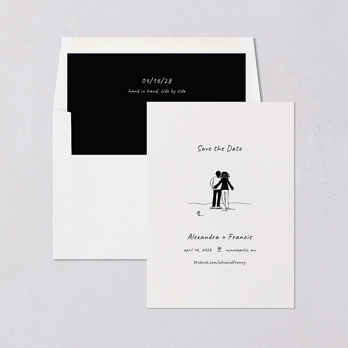 Customizable Couple Save the Date Cards Couple 1 Signature smooth Blank No Standard