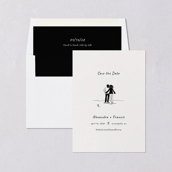 Customizable Couple Save the Date Cards Couple 1 Signature smooth Blank No Standard