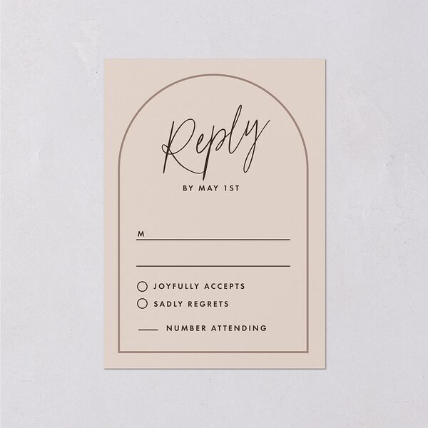 Scripted Arch Wedding Response Cards Deep Bronze Signature Standard