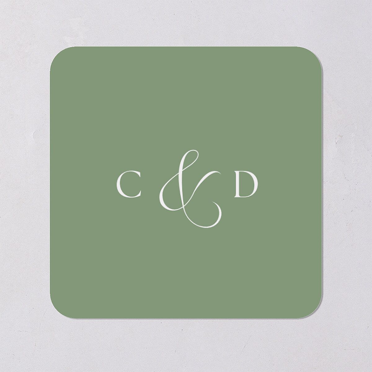 Vintage Bow Wedding Stickers Jewel Green Soft Square