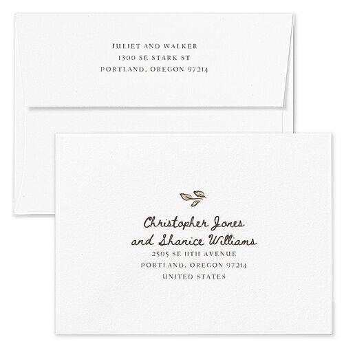 Watercolor Fairytale Trees Wedding Invitation Envelopes White Apricot Recipient Address Standard Signature