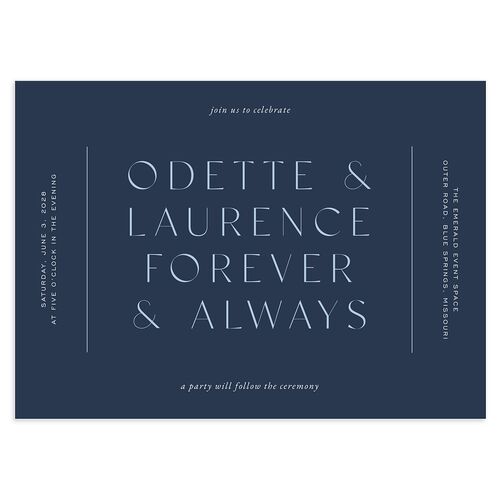 Surround Wedding Invitations Moody Blue Signature Blank No Standard