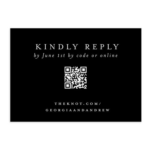 Elegant Date QR Code RSVP Cards Midnight Signature Standard