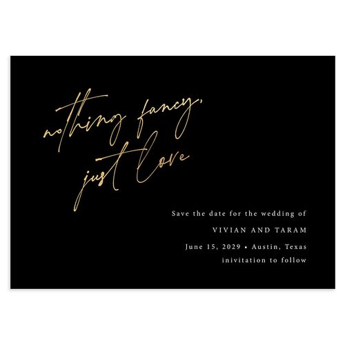 Just Love Save the Date Cards Gold Licorice Signature smooth Blank No