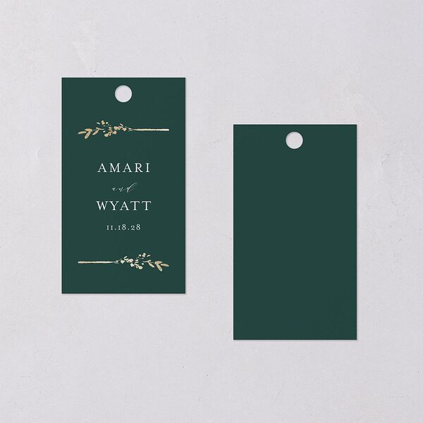 Exquisite Branches Botanical Favor Gift Tags Gold Deep Lake Signature