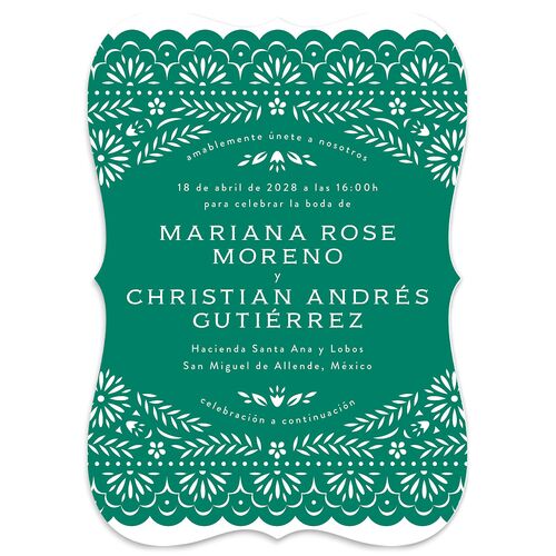 Papel Picado De Mexico Wedding Invitations Ultramarine Signature Blank No Bracket