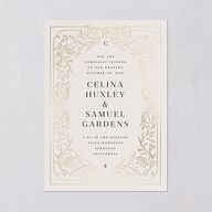 Floral Opulence Foil Wedding Invitations Gold Champagne Signature Blank No Standard