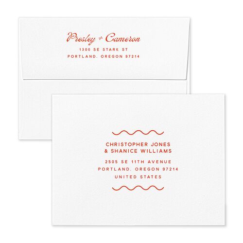 Cabana Stripes Thank You Card Envelopes Pastel Blue Standard White Both Recipient and Return Addresses Signature