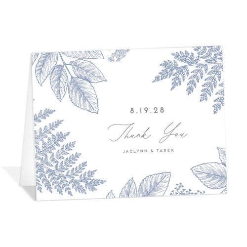 Botanical Frame Thank You Cards Dusty Blue